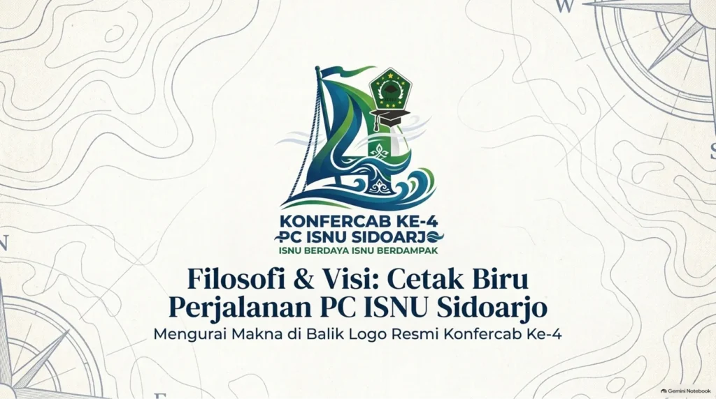 Ilustrasi bahtera dan ombak yang menggambarkan visi ISNU Berdaya dan ISNU Berdampak